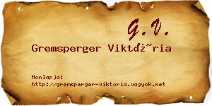Gremsperger Viktória névjegykártya